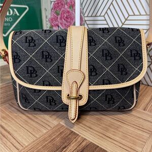 Dooney & Bourke Vintage Signature Denim Saddle Crossbody Bag